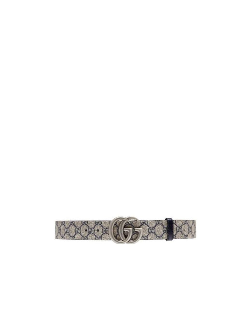 Gucci White Gg Marmont Reversible Buckle Belt for men