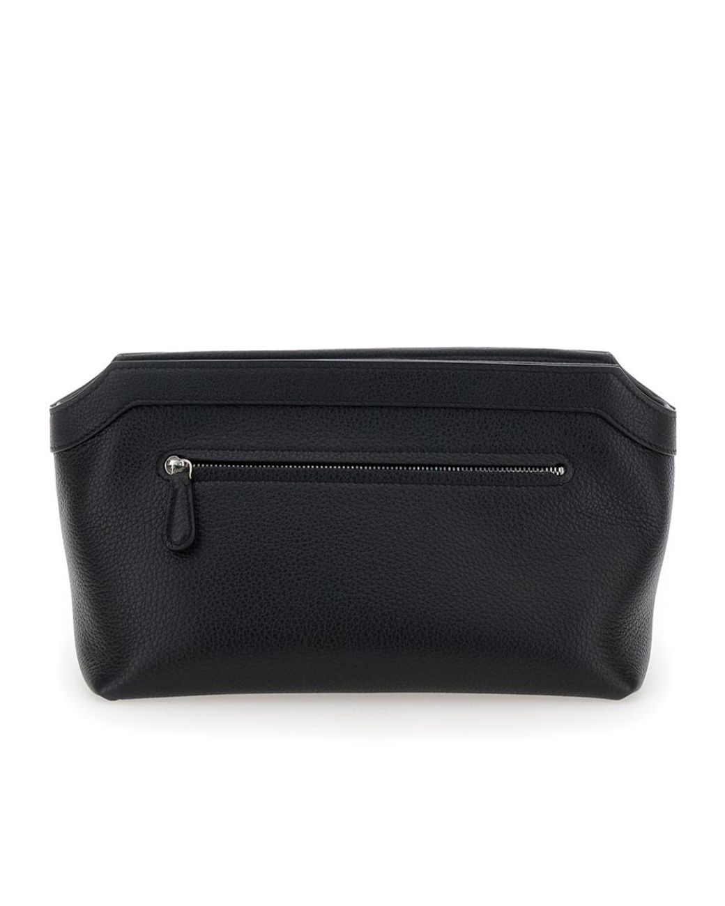 The Row Black Terrasse Zip Clutch Bag