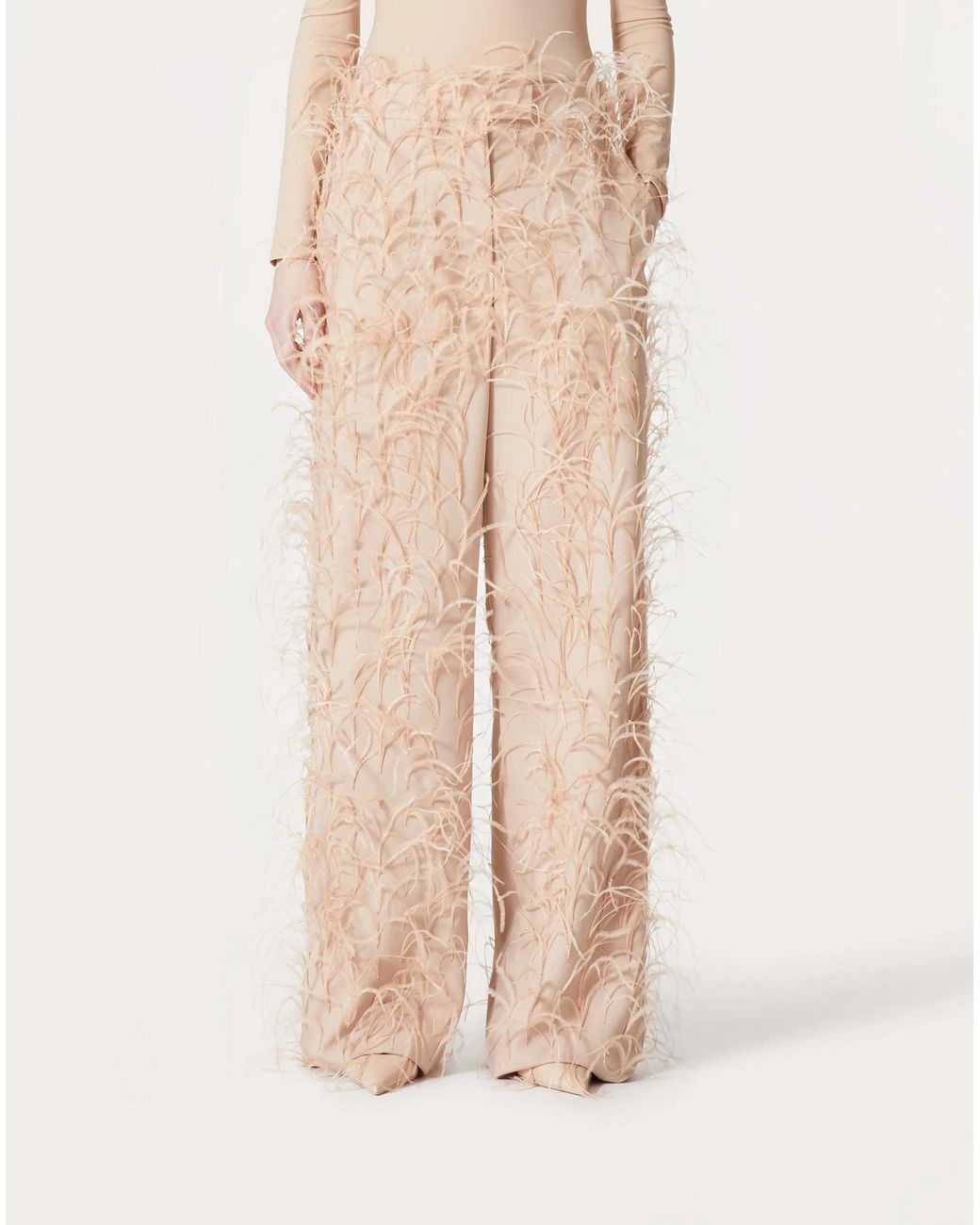Valentino Natural Dry Tailoring Wool Embroidered Trousers