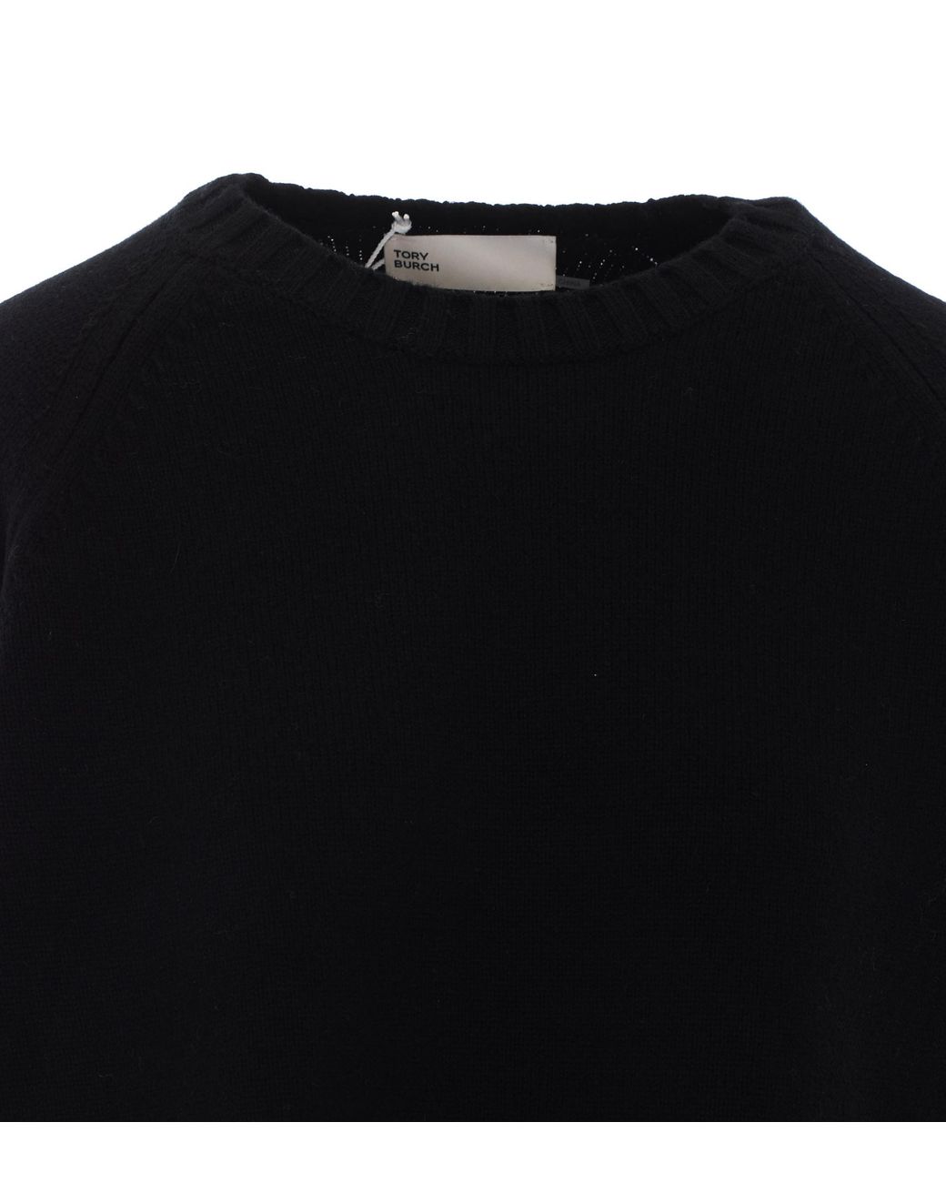 Tory Burch Black Floral Cuff Knitted Sweater