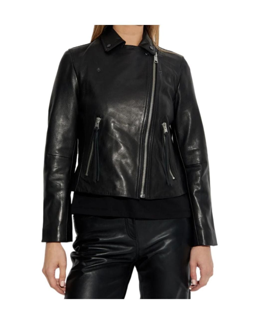 AllSaints Black Classic Biker Jacket