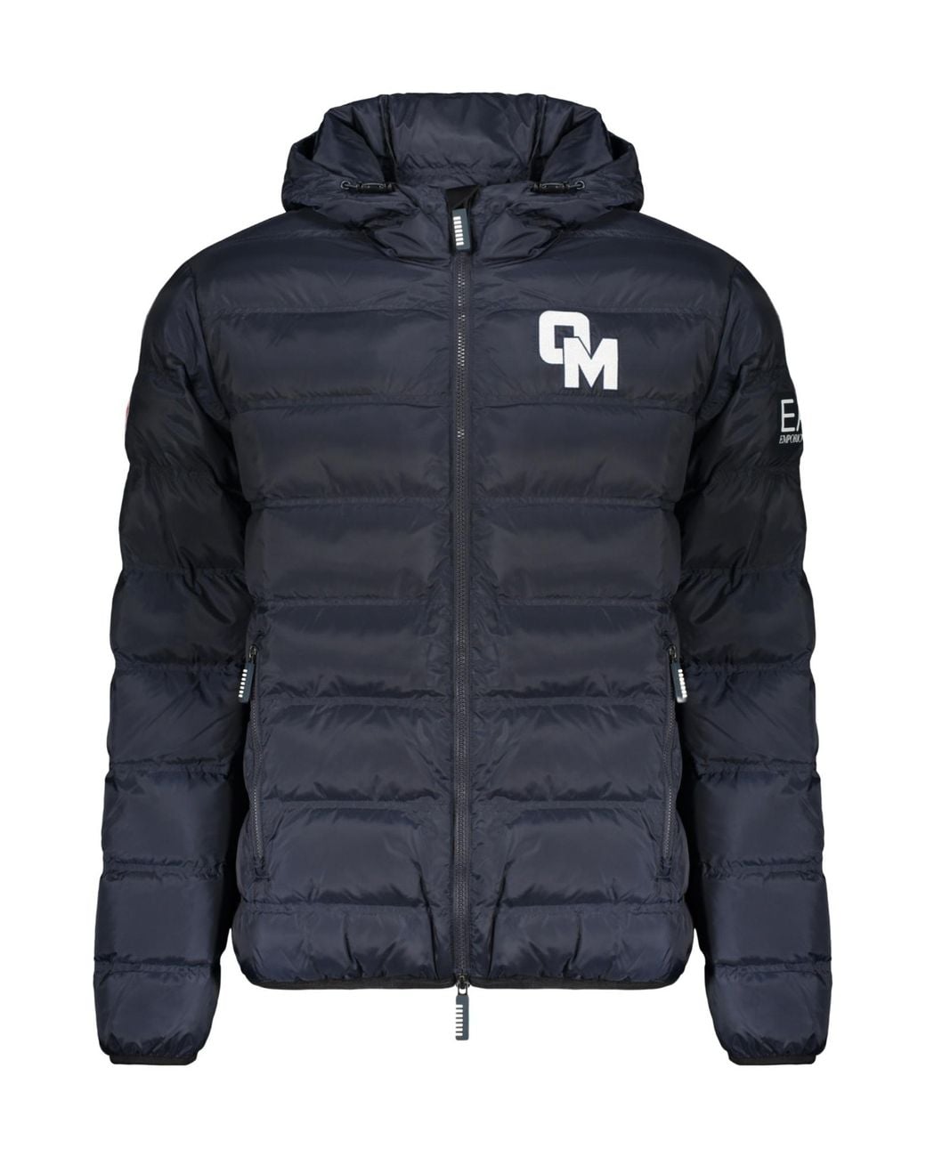 EA7 Blue Hooded Padded Jacket for men