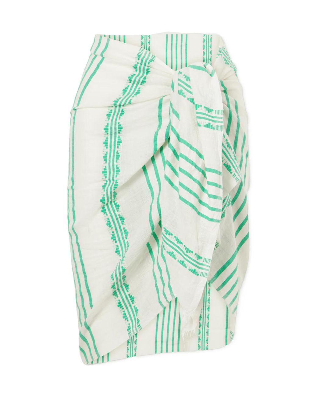 Lemlem Whitegreen Striped Midi Skirt