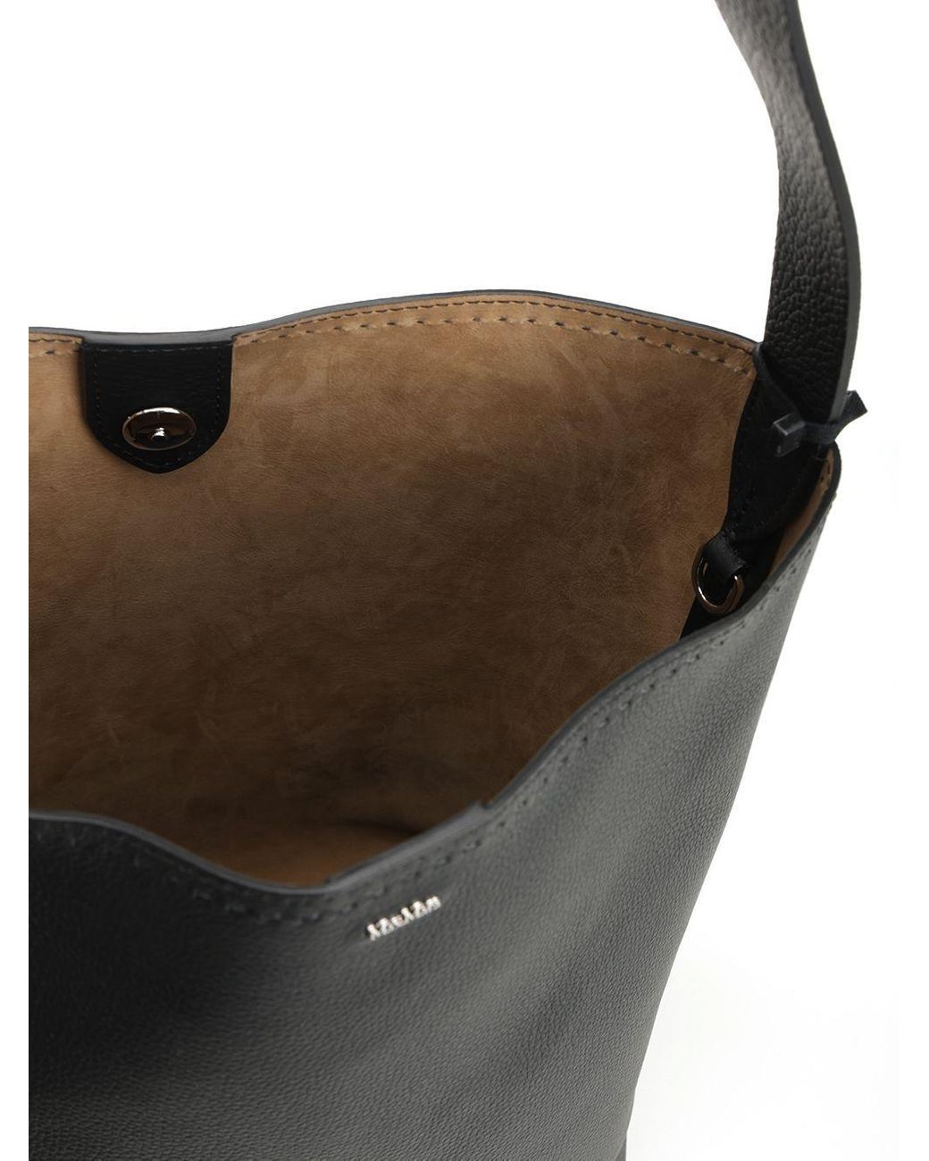 Max Mara Black マックスマーラ ロゴレタリング ショルダーバッグ