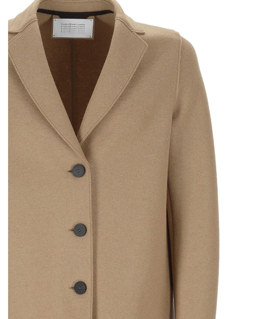 Harris Wharf London Natural Single Breasted Oversized Coat