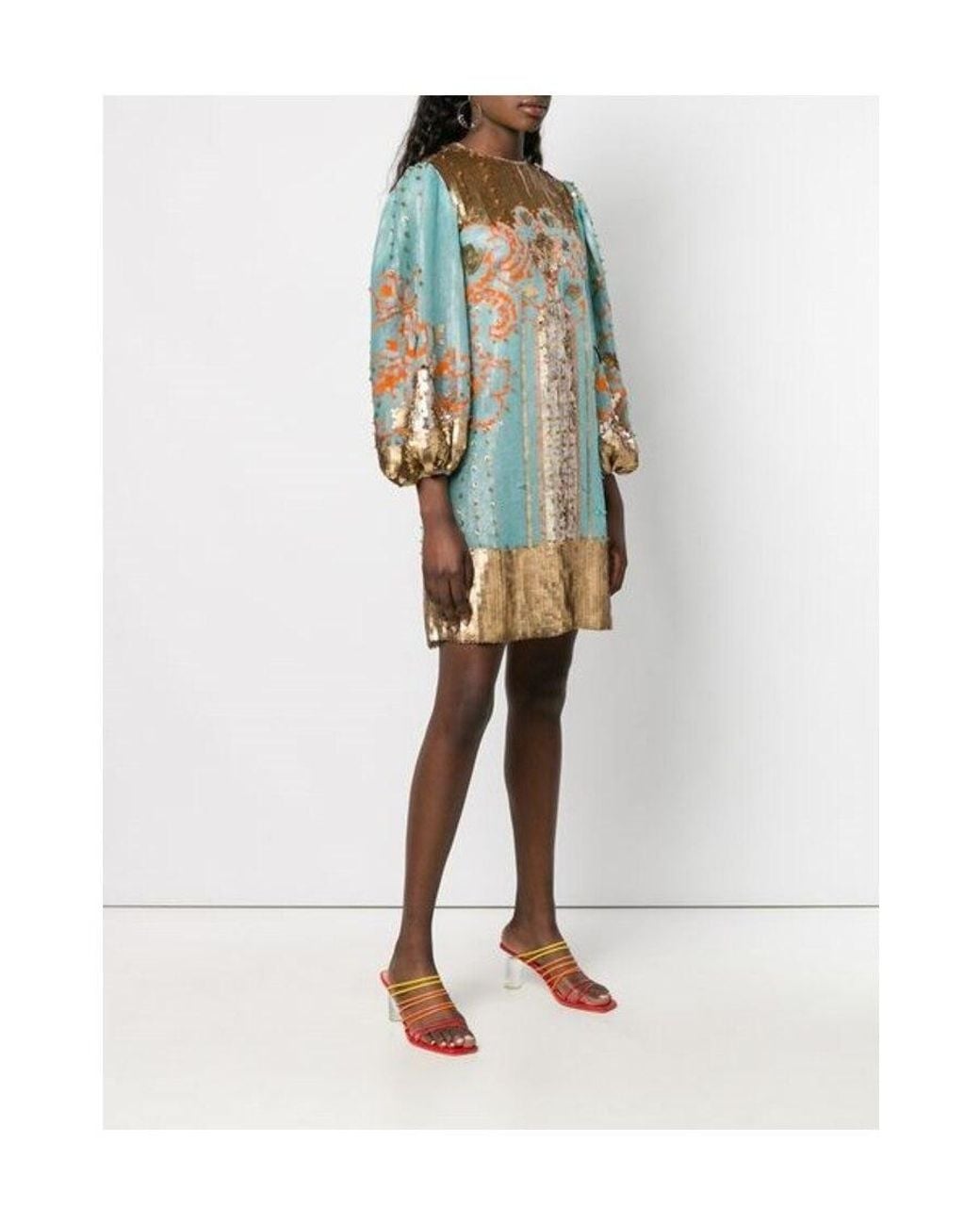 Valentino White Sequined Embroidered Mini Dress