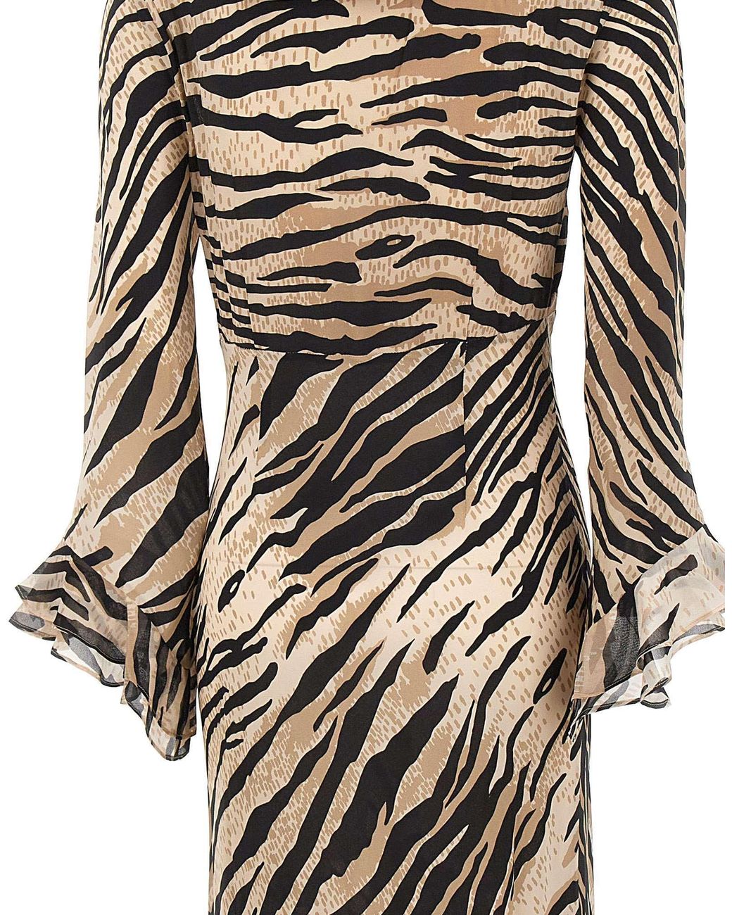 Rixo Natural Long-Sleeved Dress