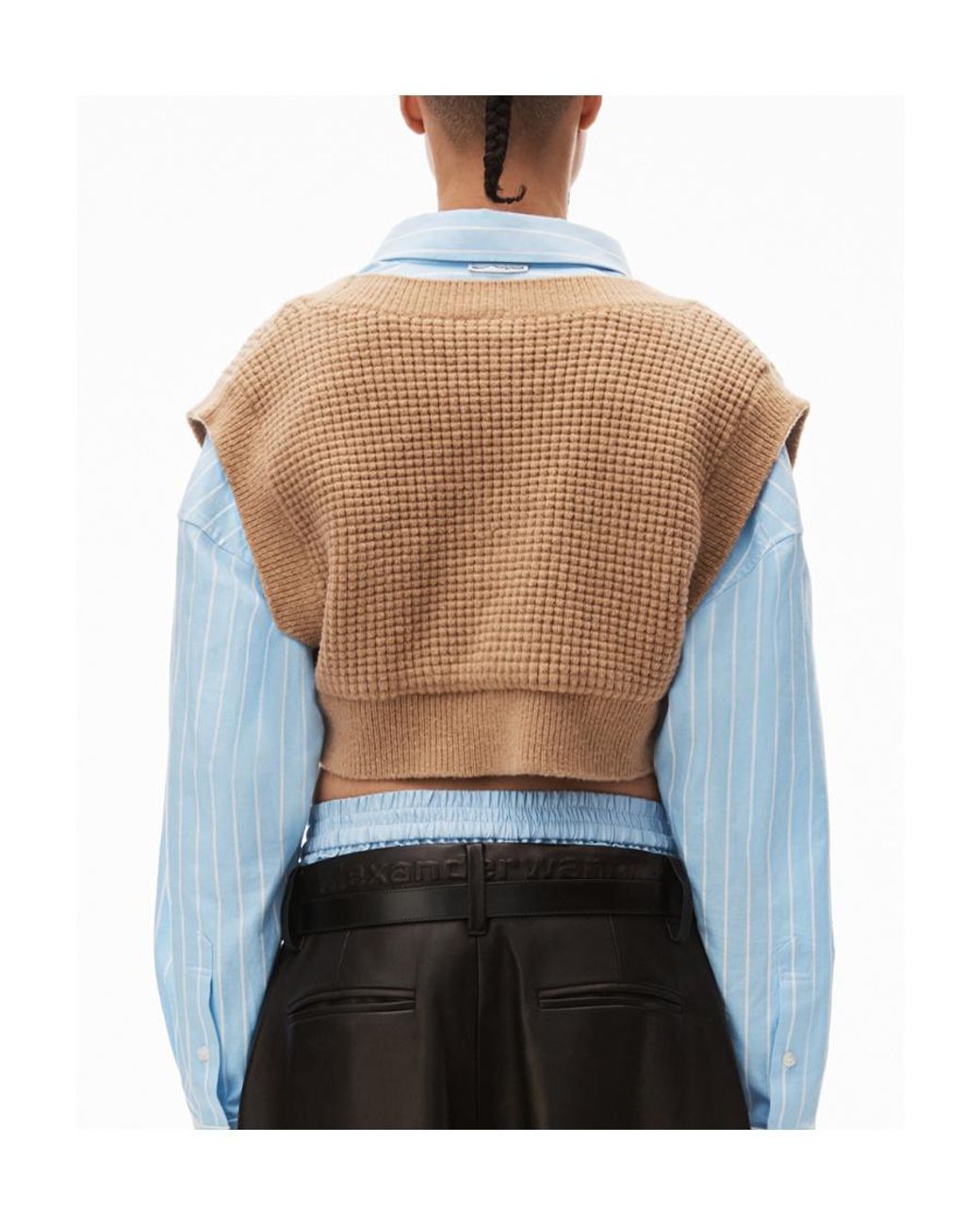 Alexander Wang Blue Bi-Layer Waffle Vest