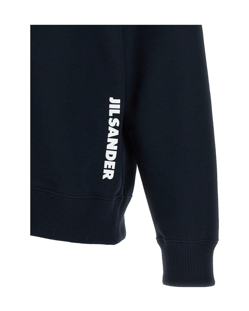 Jil Sander Blue Logo-Print Dropped-Shoulder Hoodie