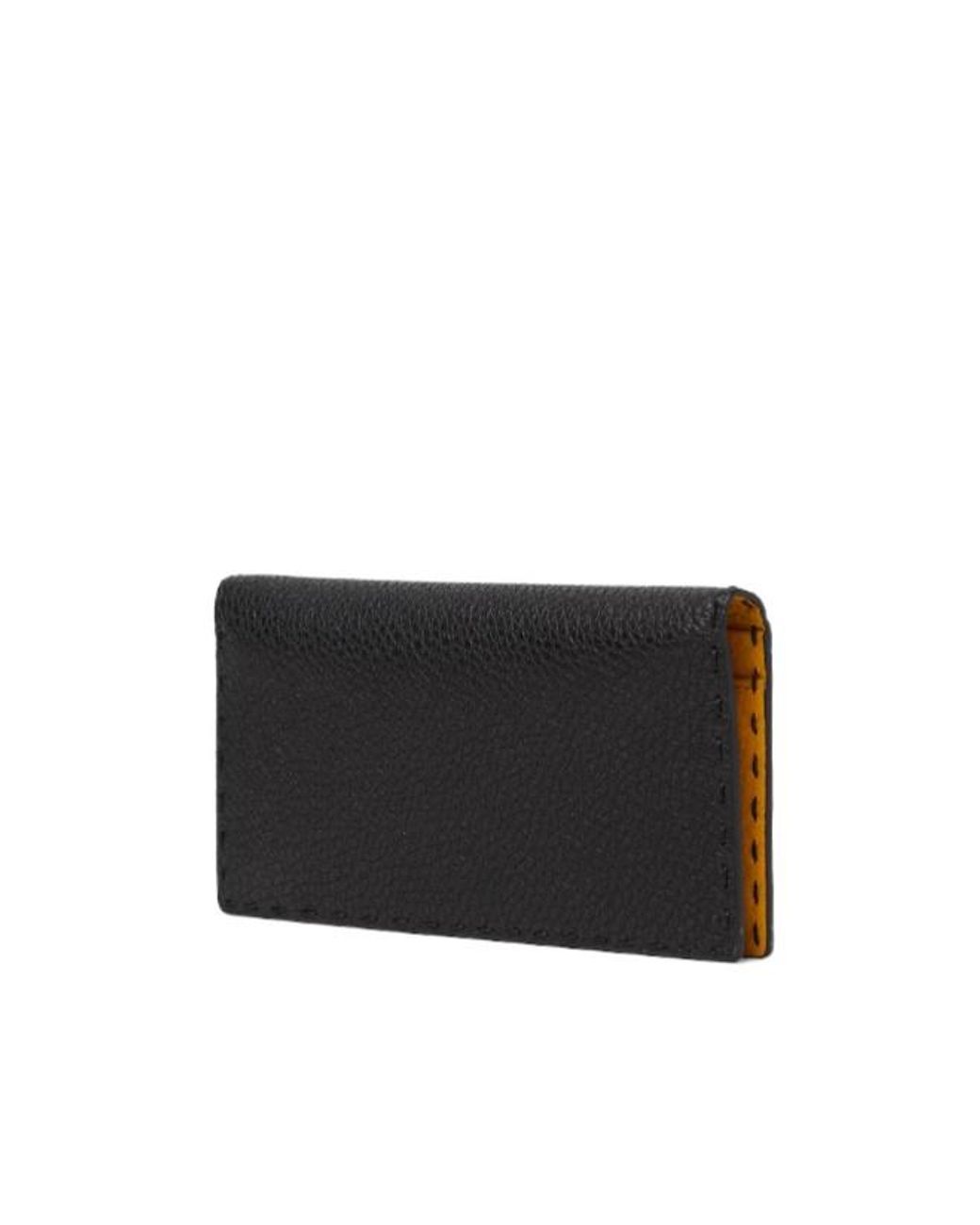 Fendi Black Selleria Leather Wallet for men