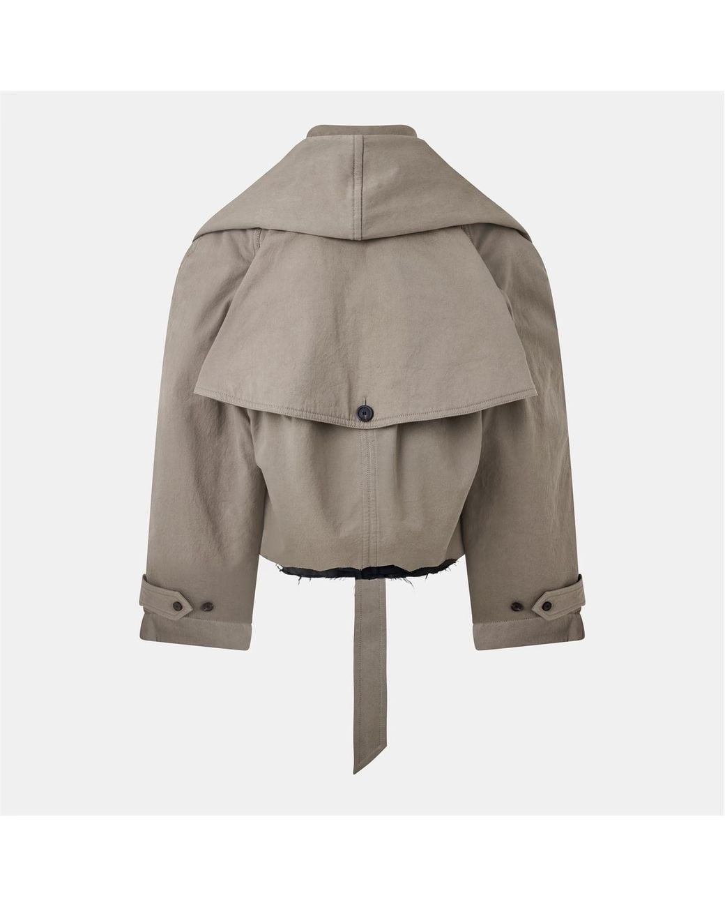 Balenciaga Gray Hooded Trench Coat