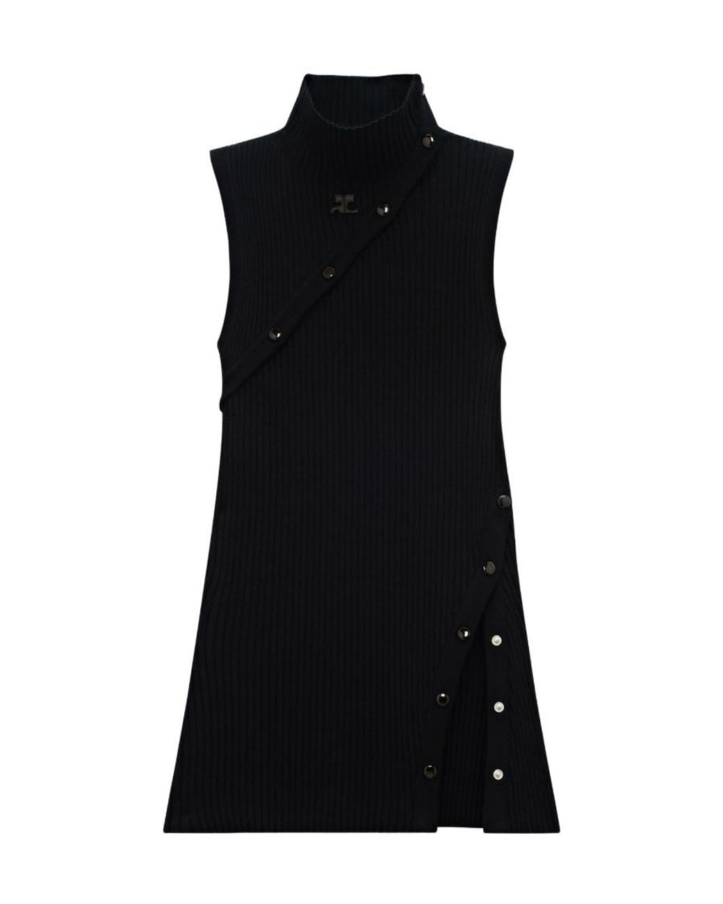 Courreges Black High-Neck Sleeveless Jumper