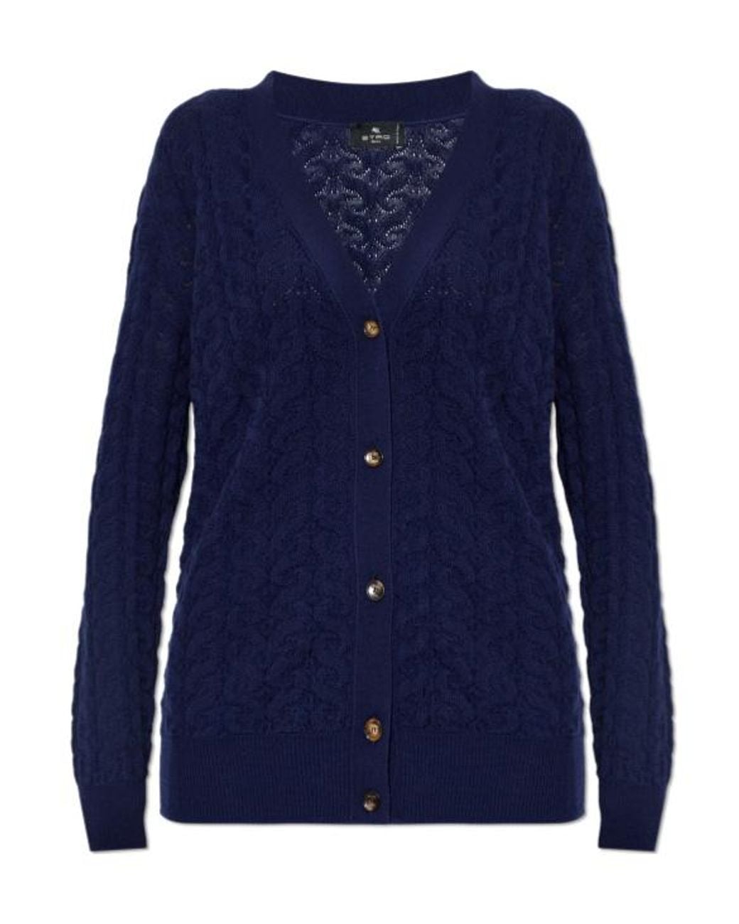 Etro Blue Wool Cardigan
