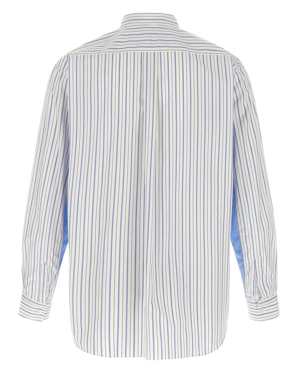 Comme des Garçons White Striped Panelled Shirt for men