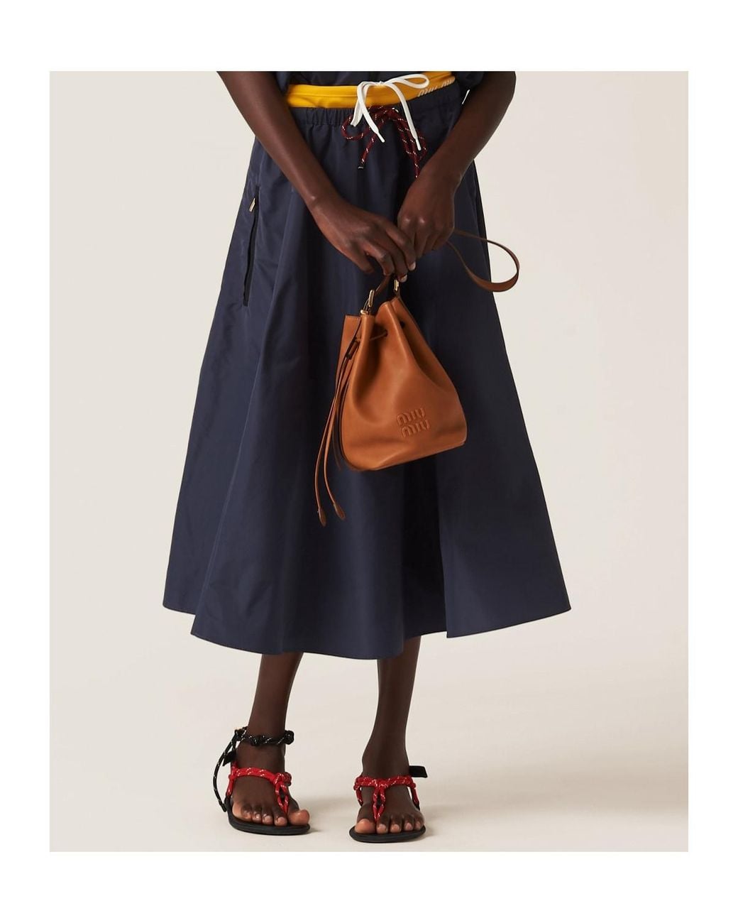 Miu Miu Blue Technical Fabric Skirt