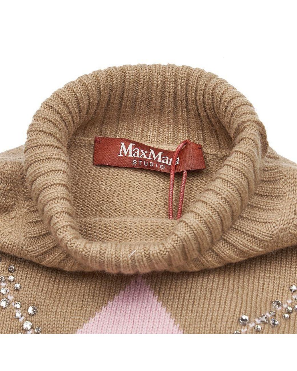 Max Mara Pink Studio High Neck Long-Sleeved Jumper
