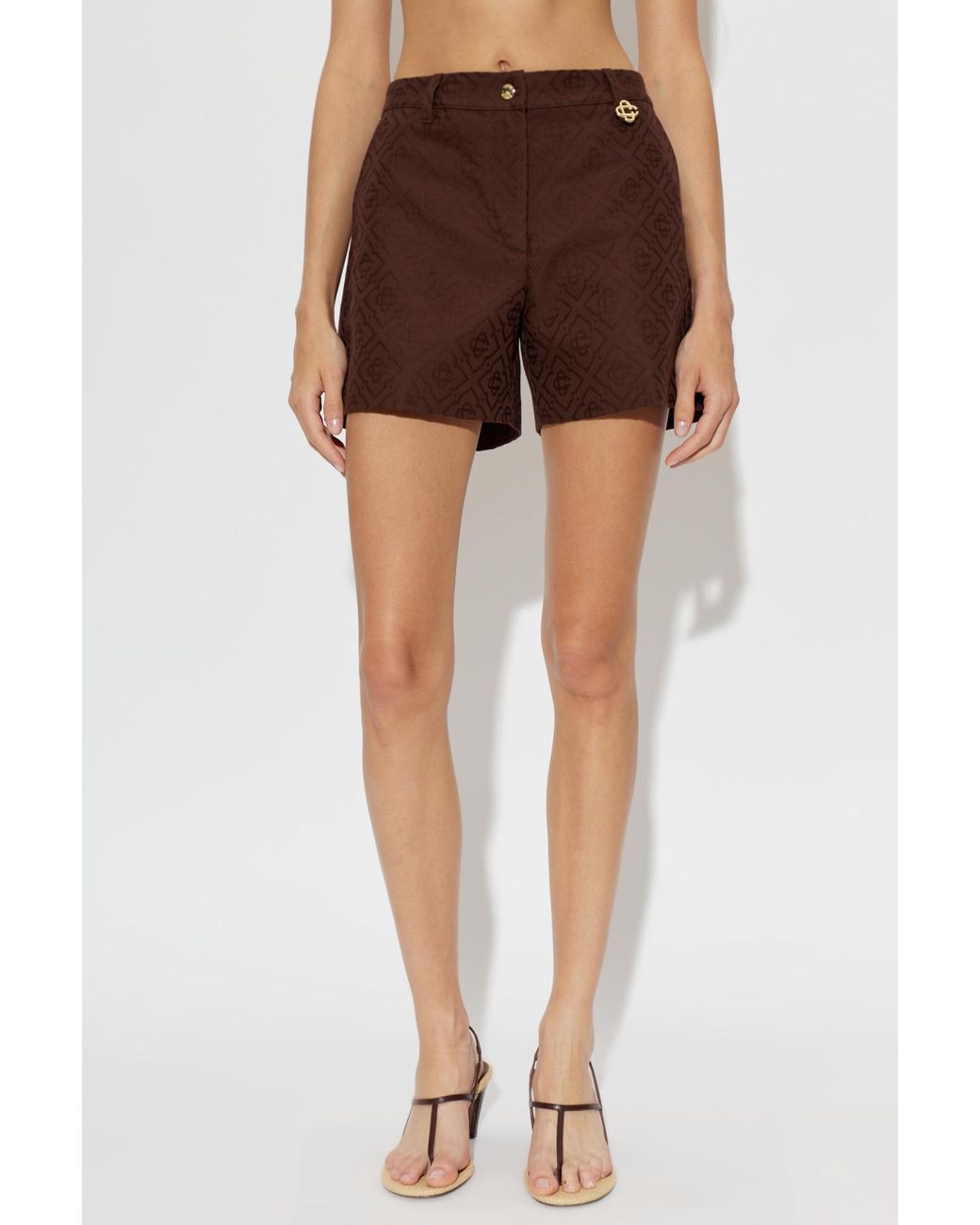 Casablanca Brown Belt Loop Shorts