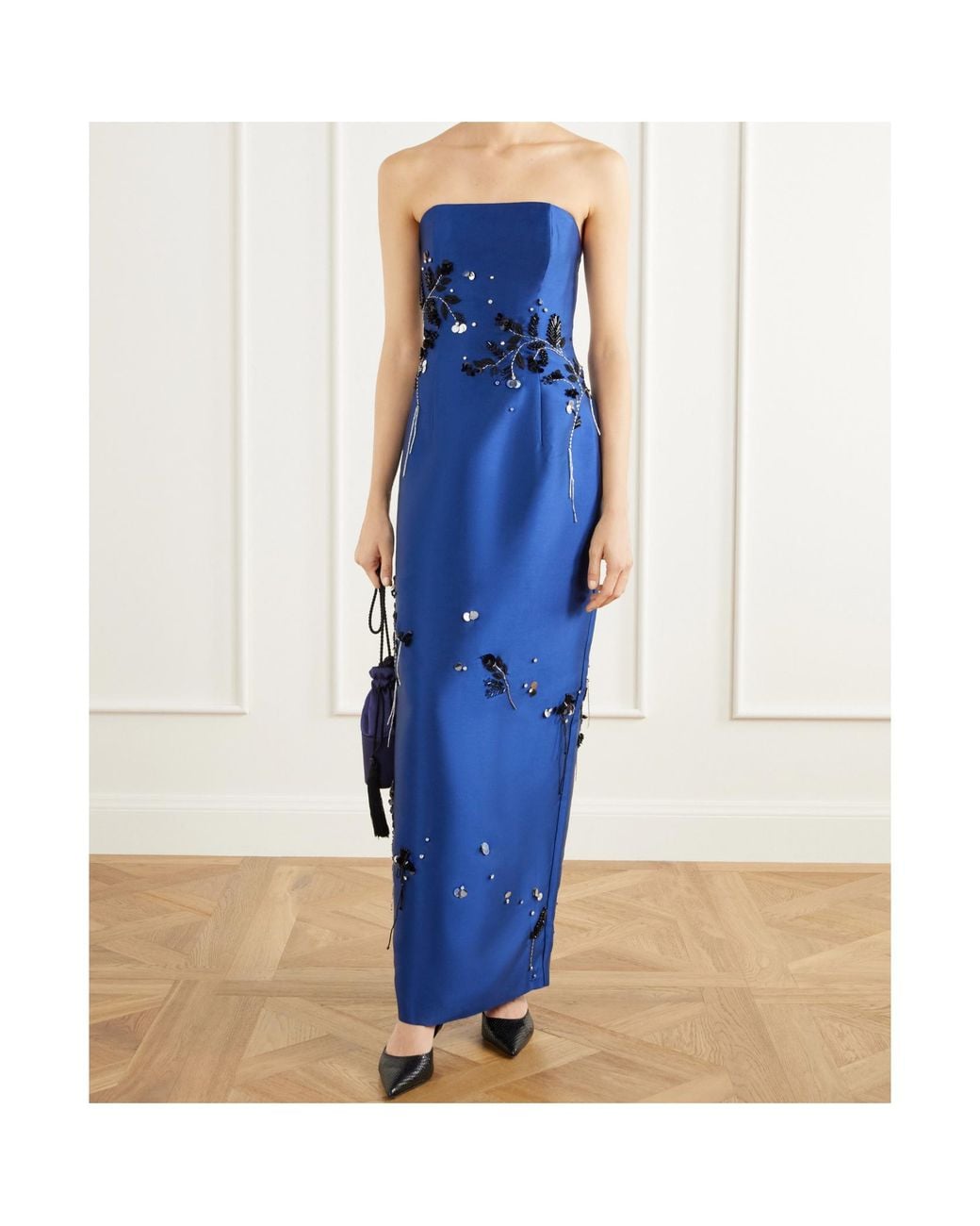 Jonathan Simkhai Blue Zirell Sequin-Embellished Gown