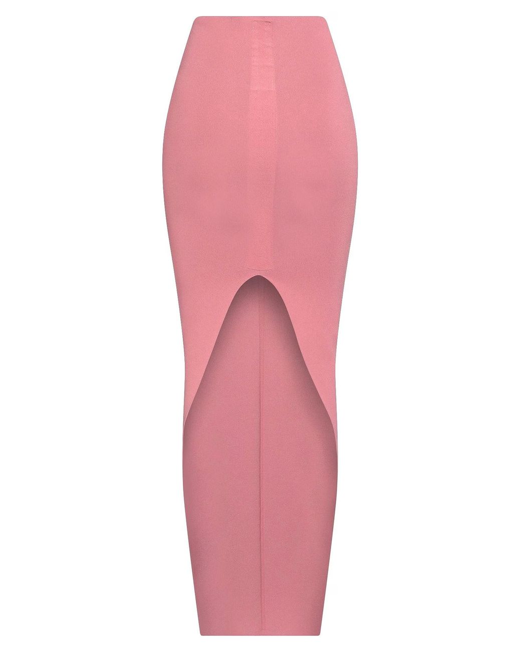 Rick Owens Pink Stylish Slim-Fit Knitted Midi Skirt