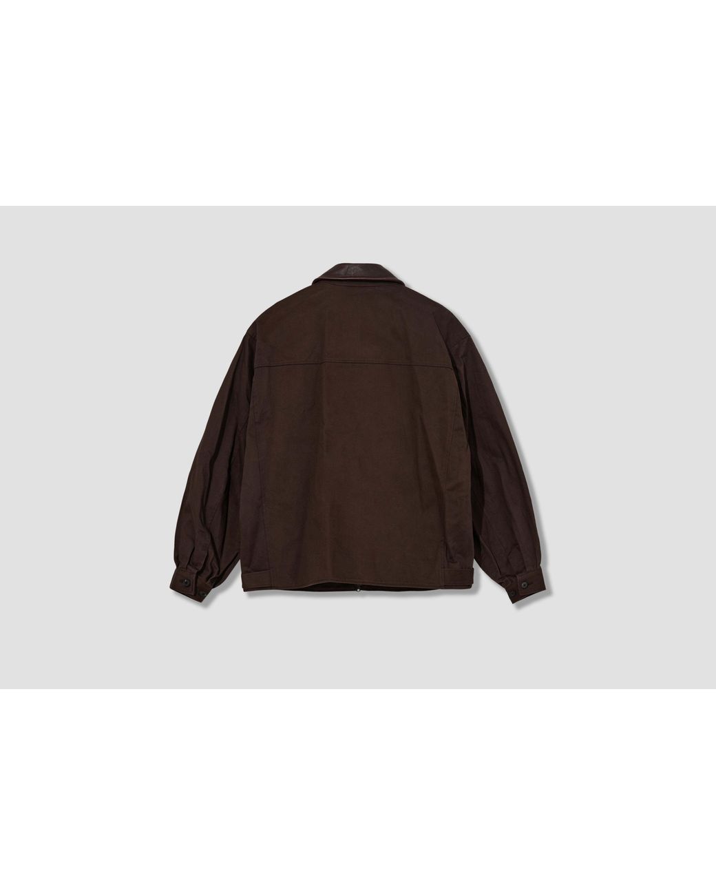 Ssstein Brown Lapel Zip-Up Jacket for men