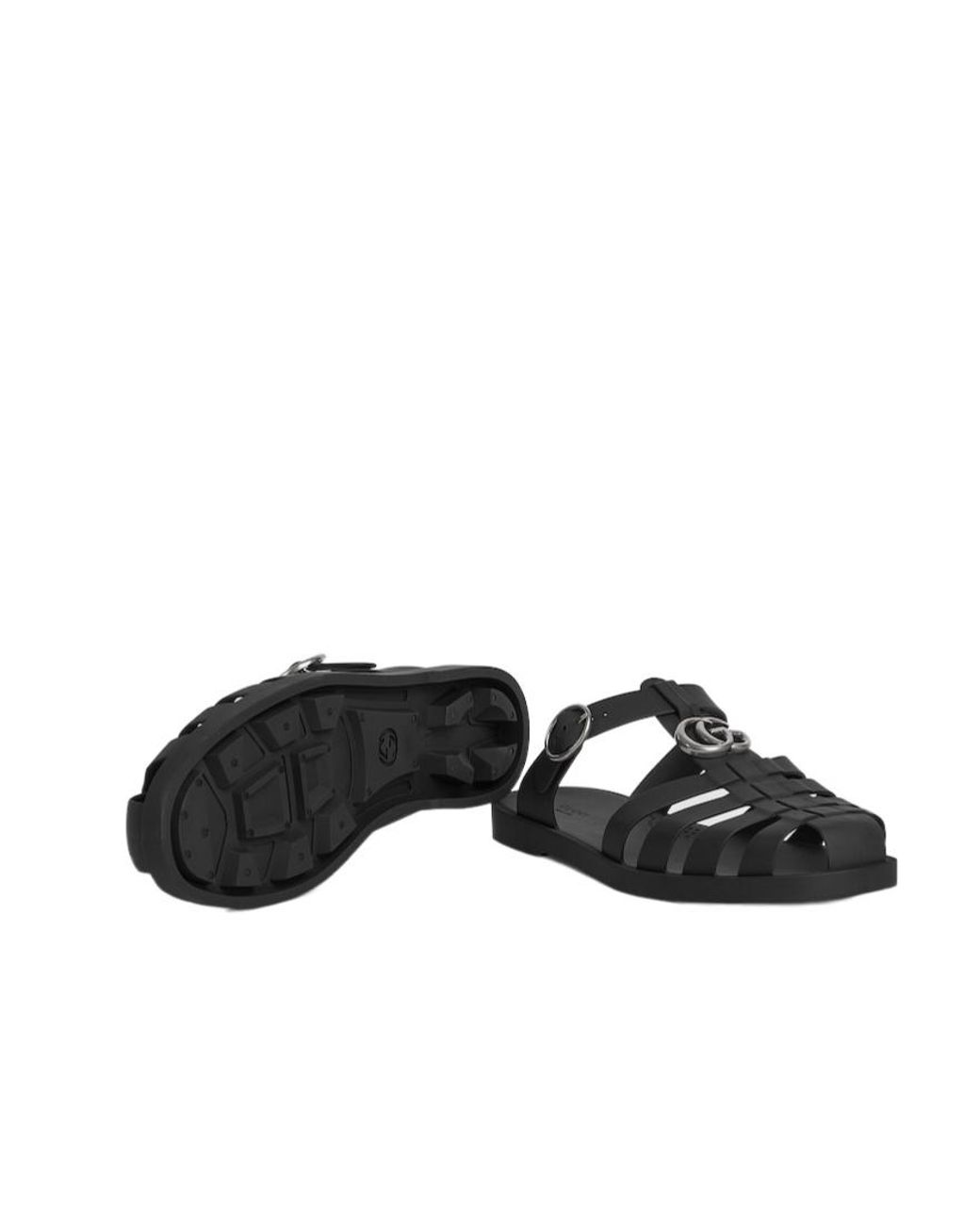 Gucci Black Double G Sandals for men