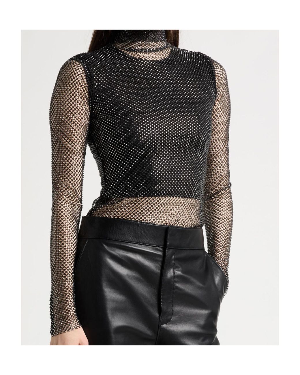Sportmax Black Long-Sleeve Turtleneck Top