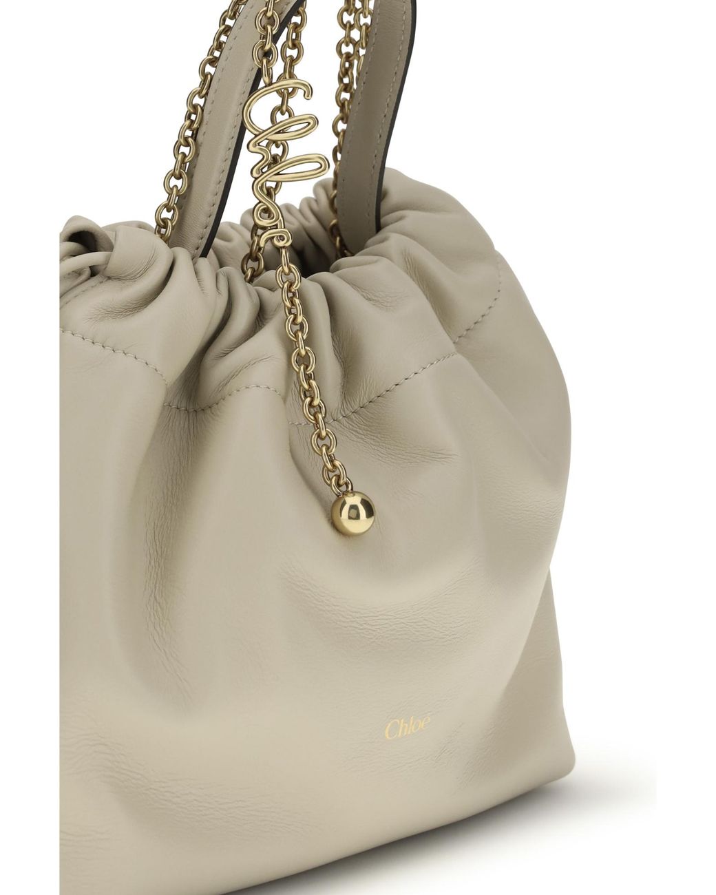 Chloé Natural Chloé Icons Mini Drawstring Shoulder Bag