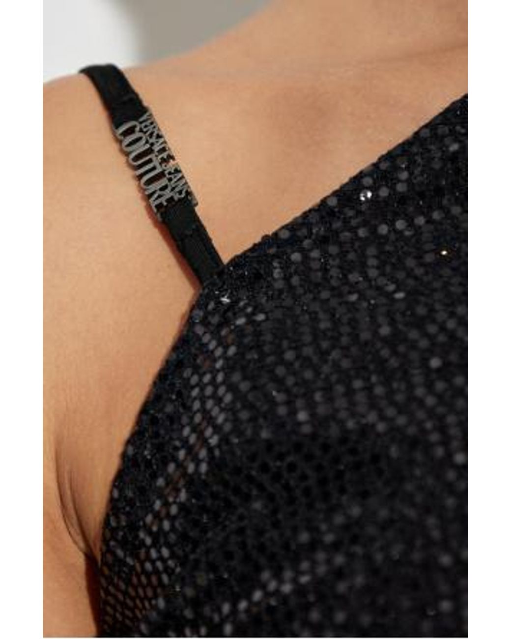 Versace Jeans Black Couture Sequin Embellished Midi Dress