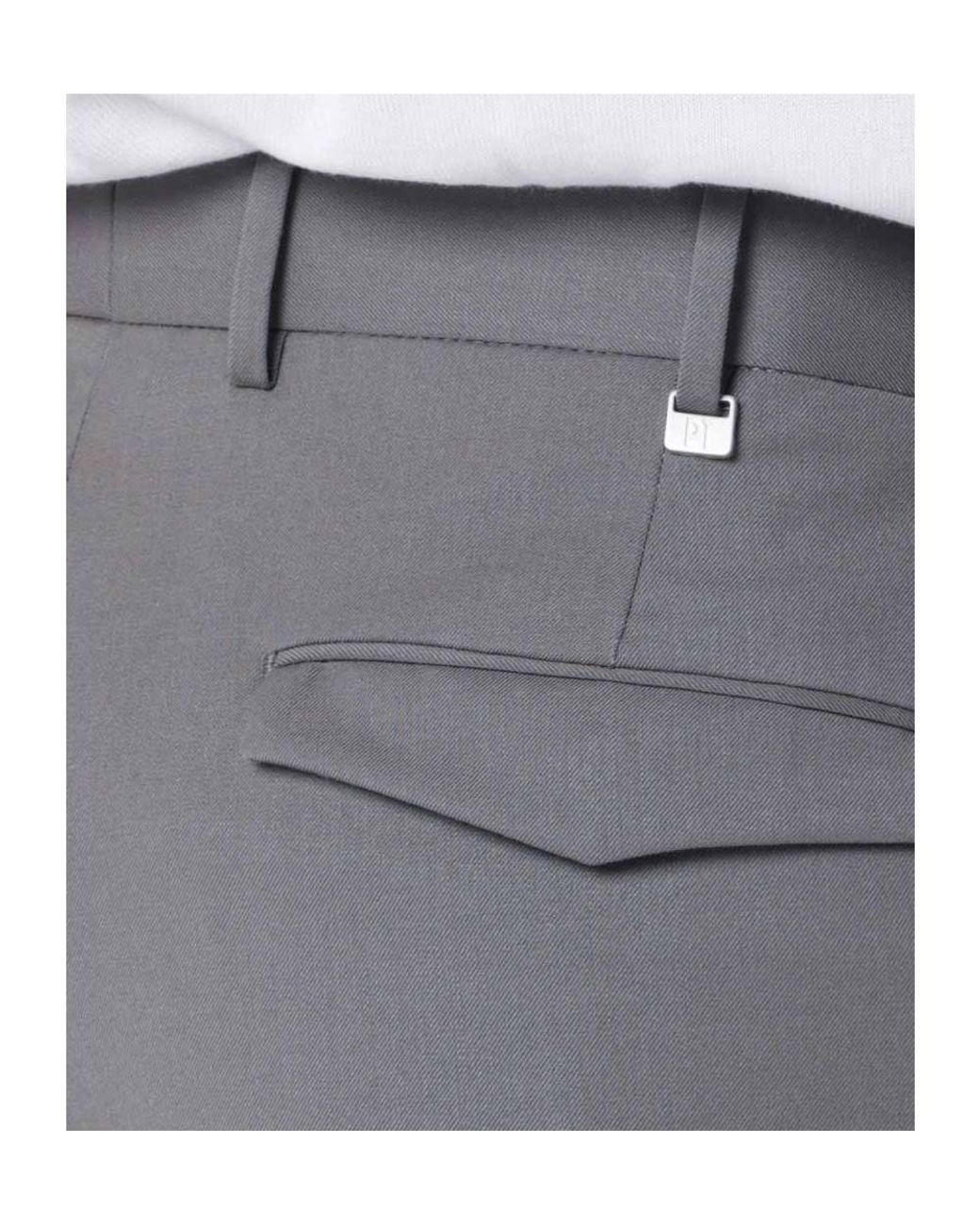 Pt Pantaloni Gray Pt Torino Classic Fit Trousers for men