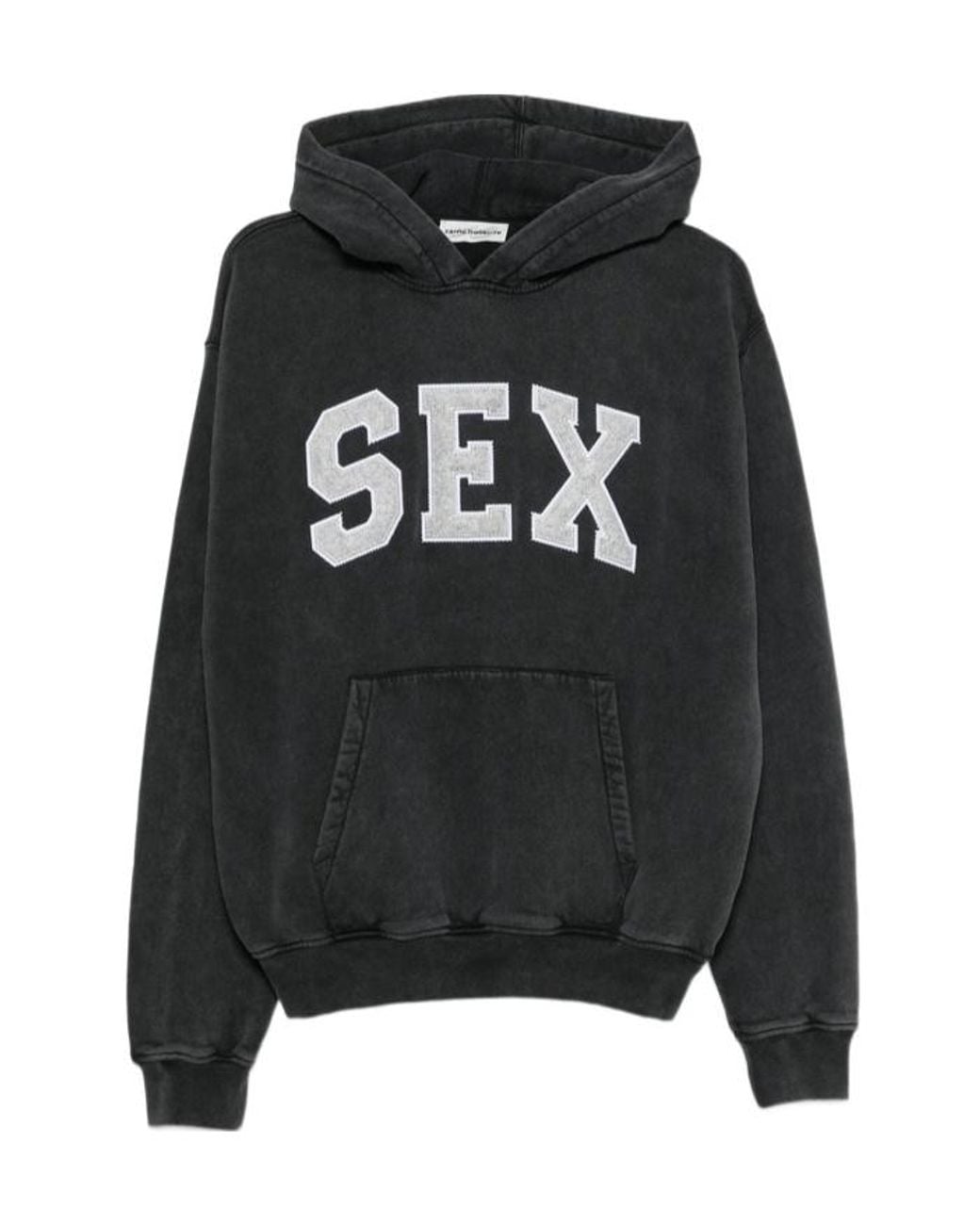 Carne Bollente Black Long-Sleeve Hooded Sweatshirt for men