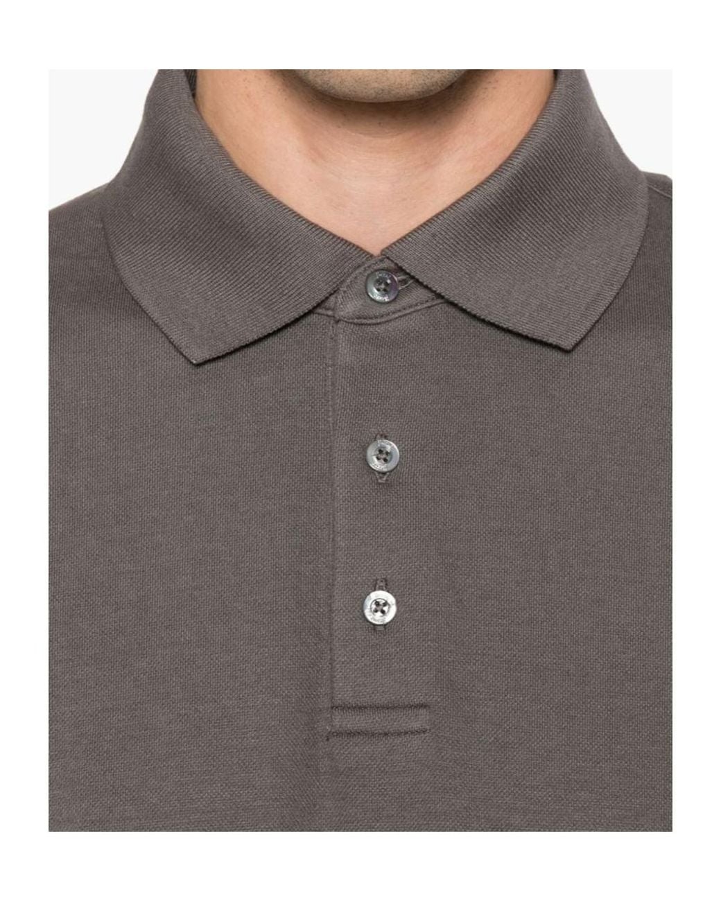Herno Gray Knit Polo Shirt for men