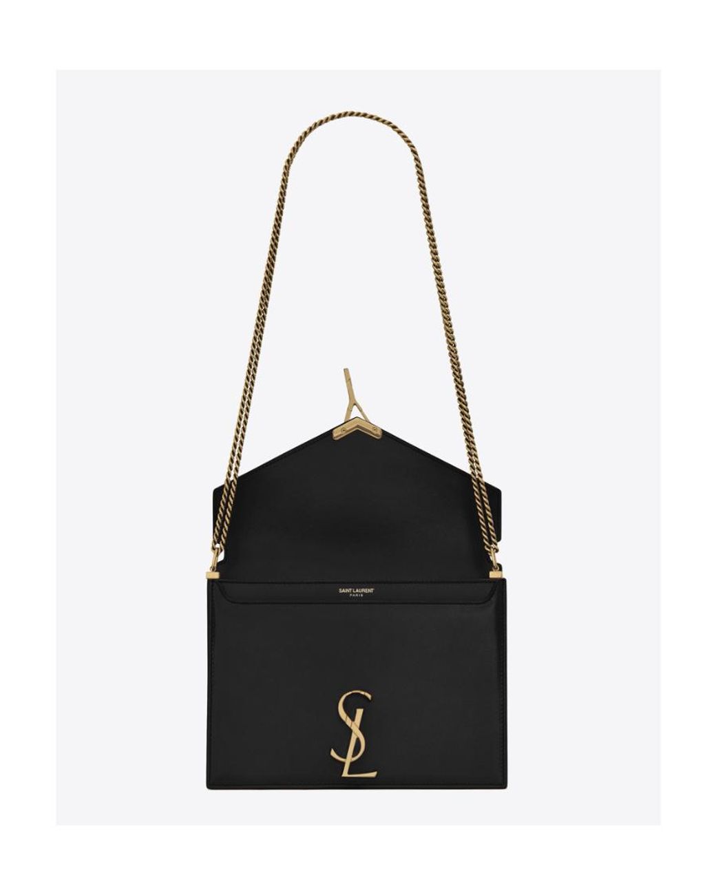 Saint Laurent Black Cassandra Medium Shoulder Bag