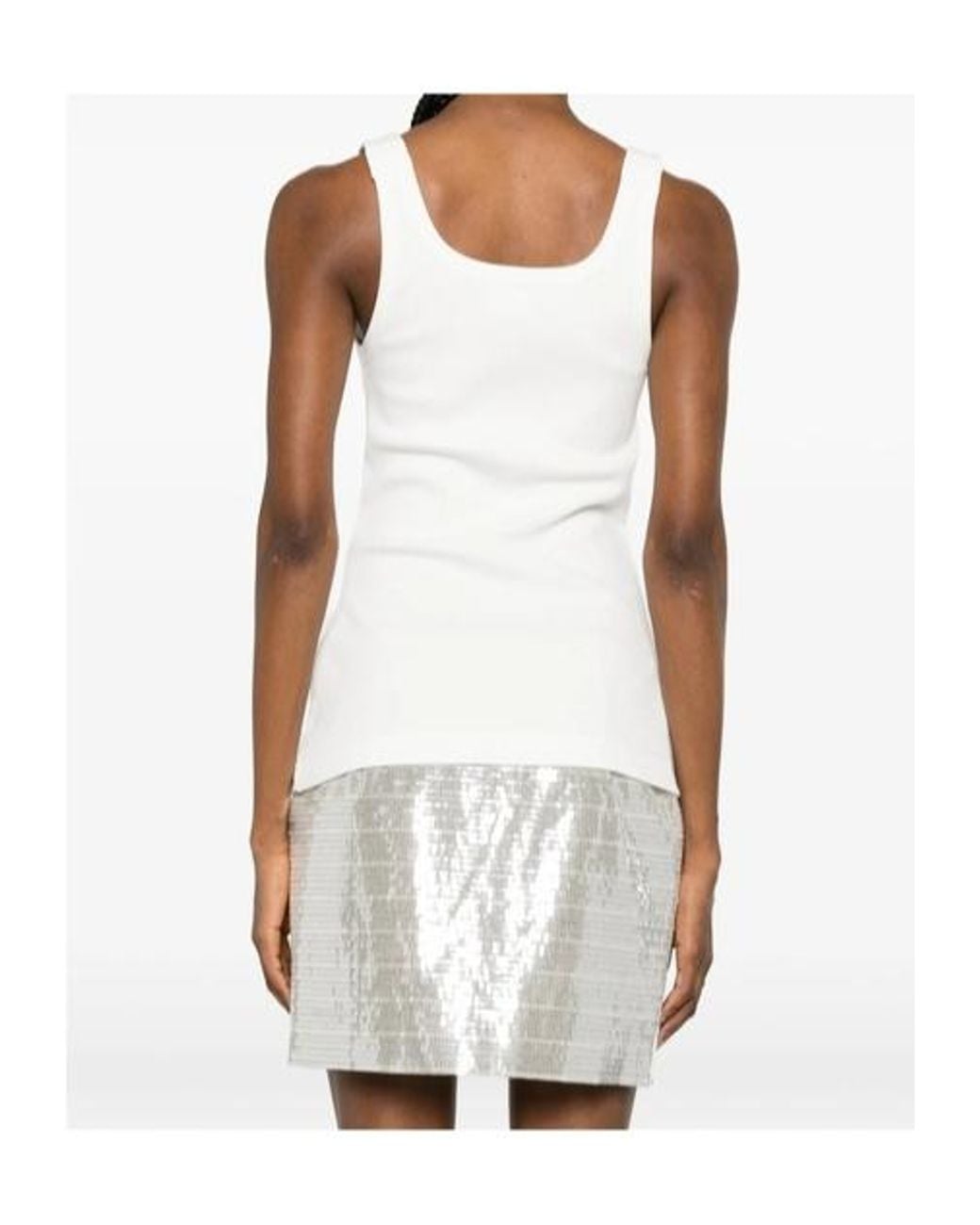 Versace White Buckle-Strap Top