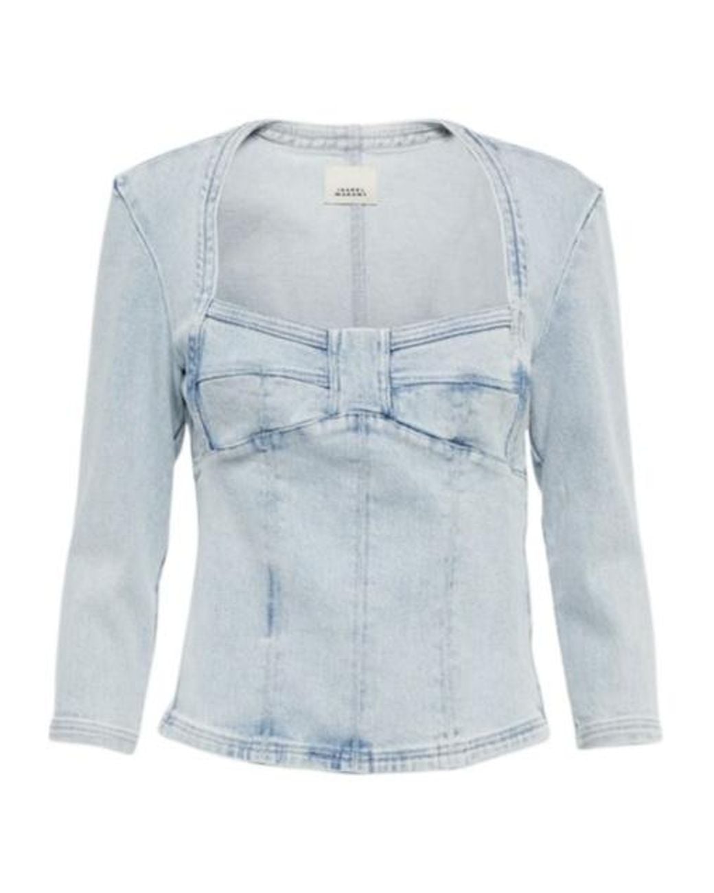 Isabel Marant Blue Vanio Bleached Denim Top