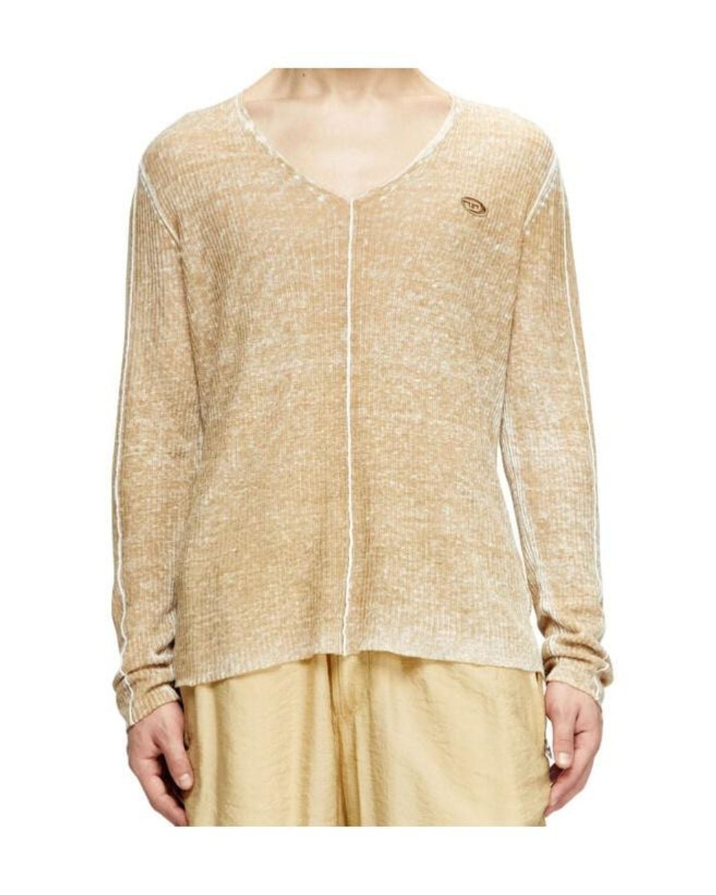 DIESEL White K-Robbel Cut-Out Logo Sweater