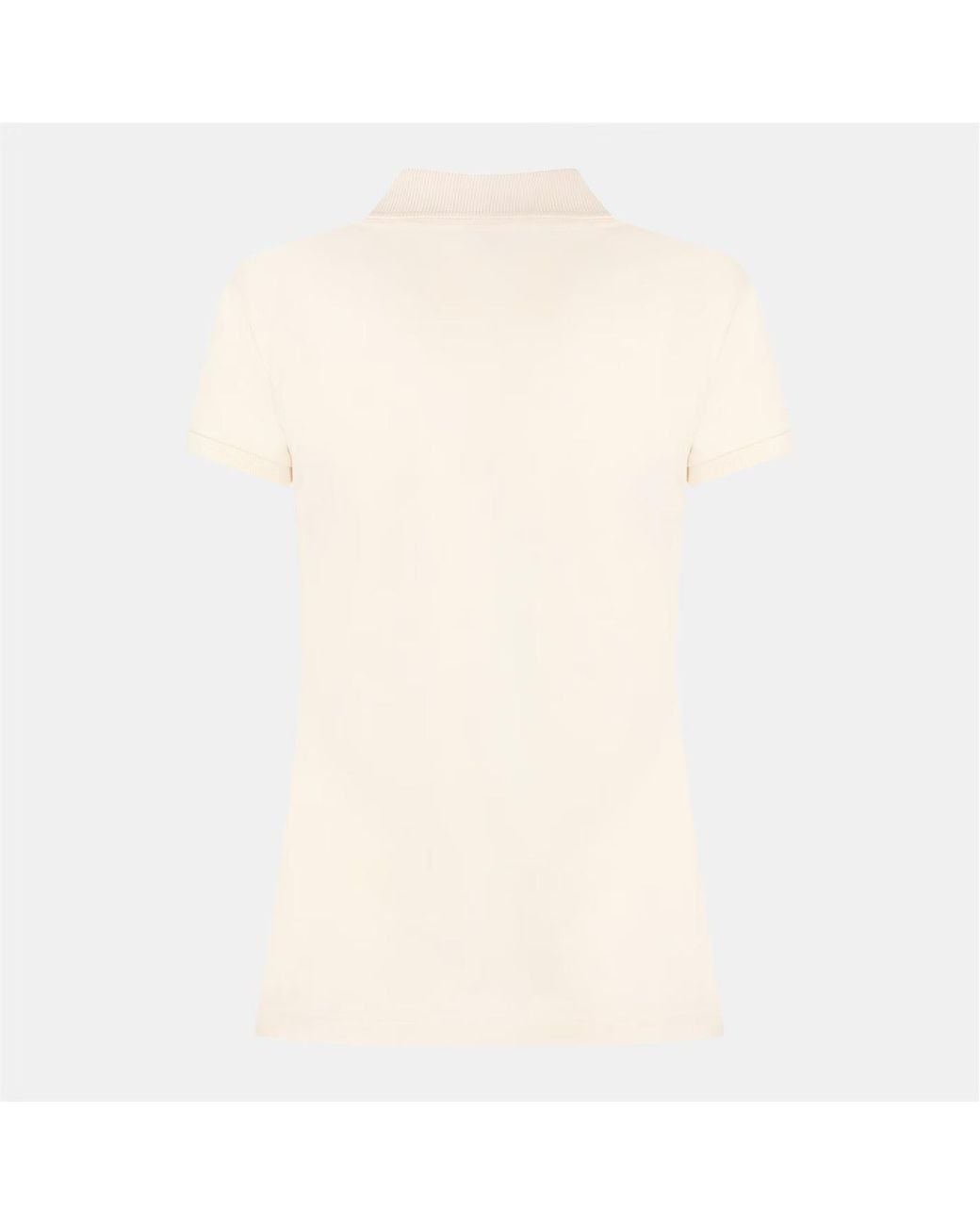 Ralph Lauren White Real Leather Short-Sleeve Polo Shirt