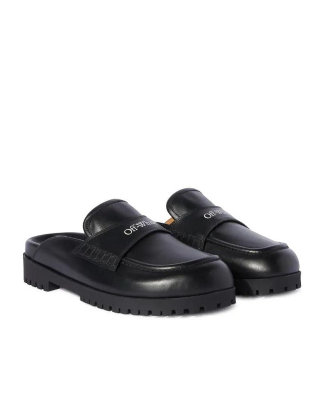 Off-White c/o Virgil Abloh Black Leather O Slip-On Loafer