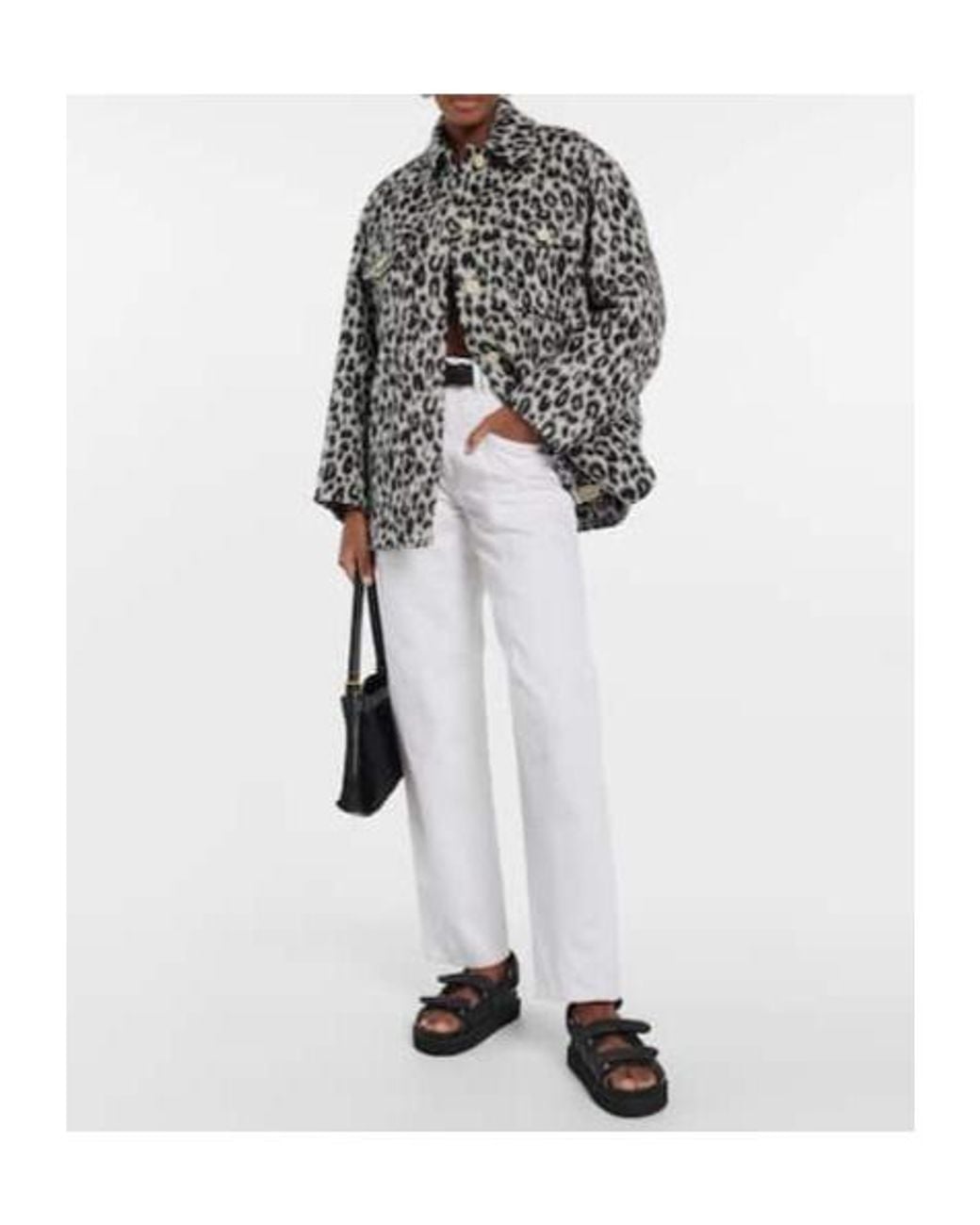 Isabel Marant White Odelino Leopard-Print Virgin Wool Jacket