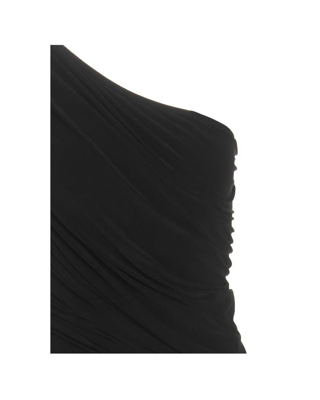 Norma Kamali Black Fitted One-Shoulder Dress