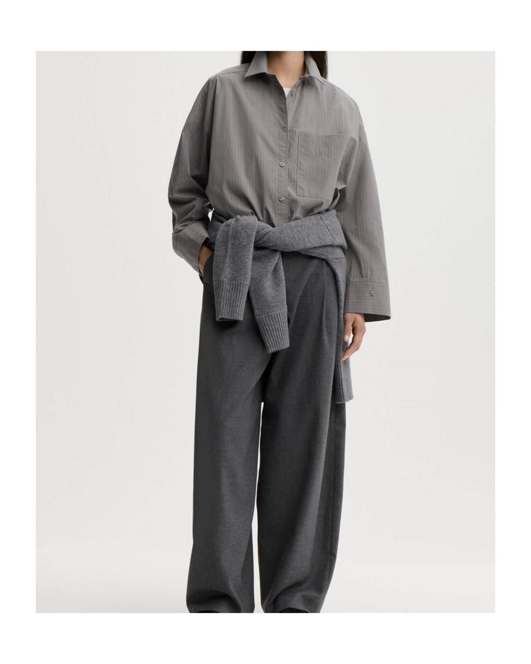 By Malene Birger Gray Derris Striped Shirt