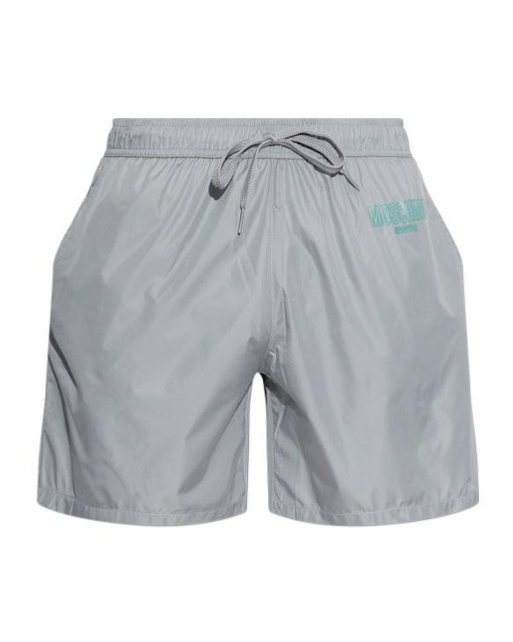 Moschino Gray Logo Swim Shorts for men