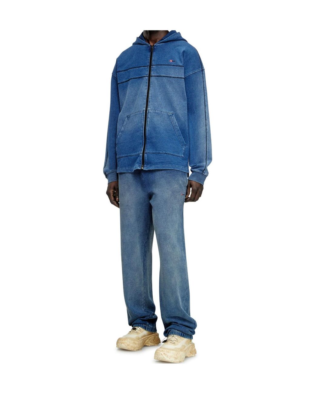 DIESEL Blue S-Blaxt-Hood-Zip-New Hoodie for men