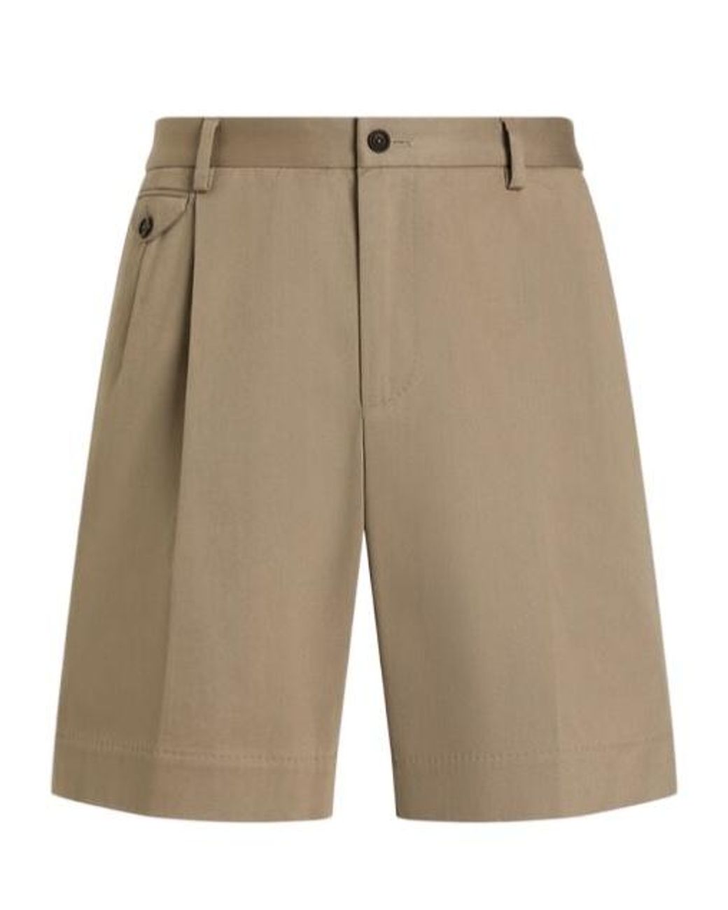 Dolce & Gabbana Natural Pleated Tailored Shorts for men