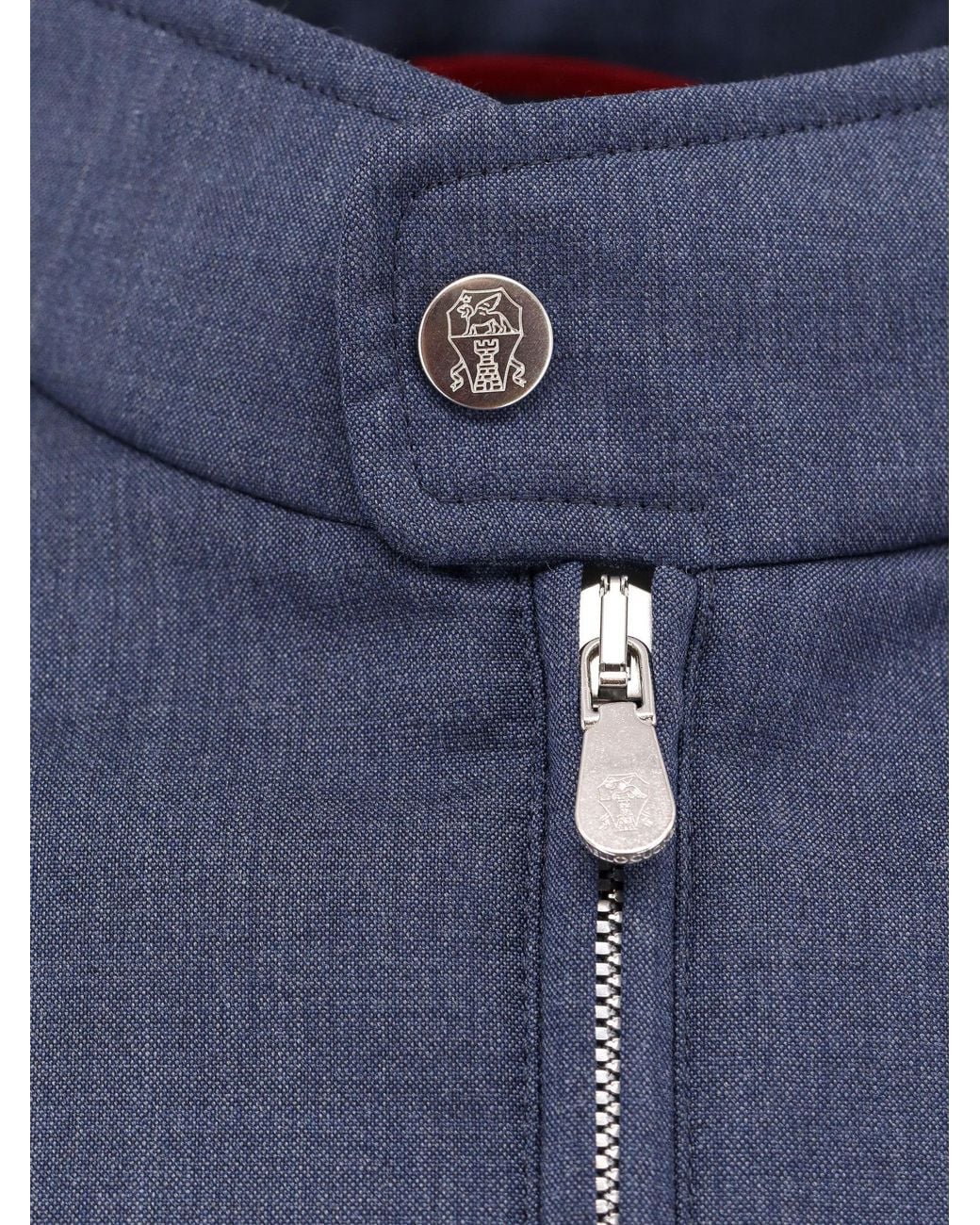 Brunello Cucinelli Blue Flannel Zipped Gilet for men