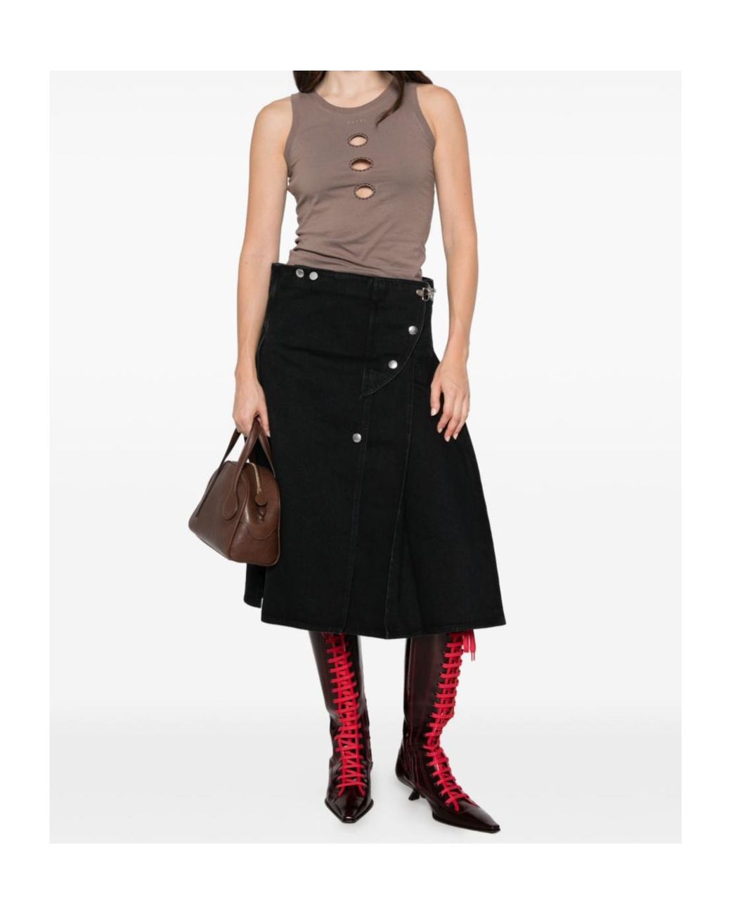 Marni Black Pleated Skirt