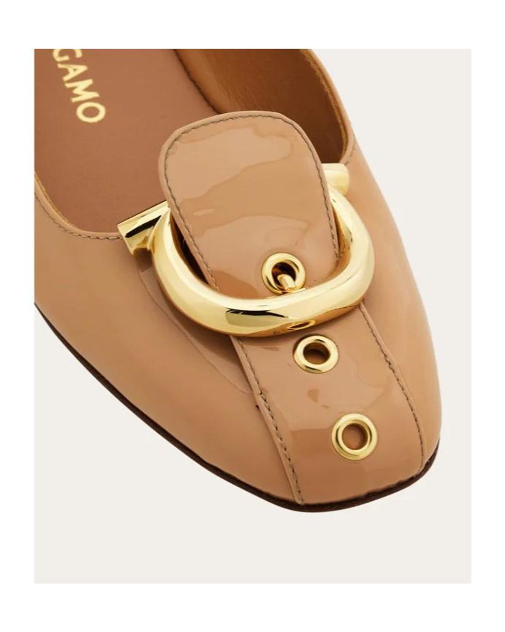 Ferragamo Brown Gancini Ballet Flat