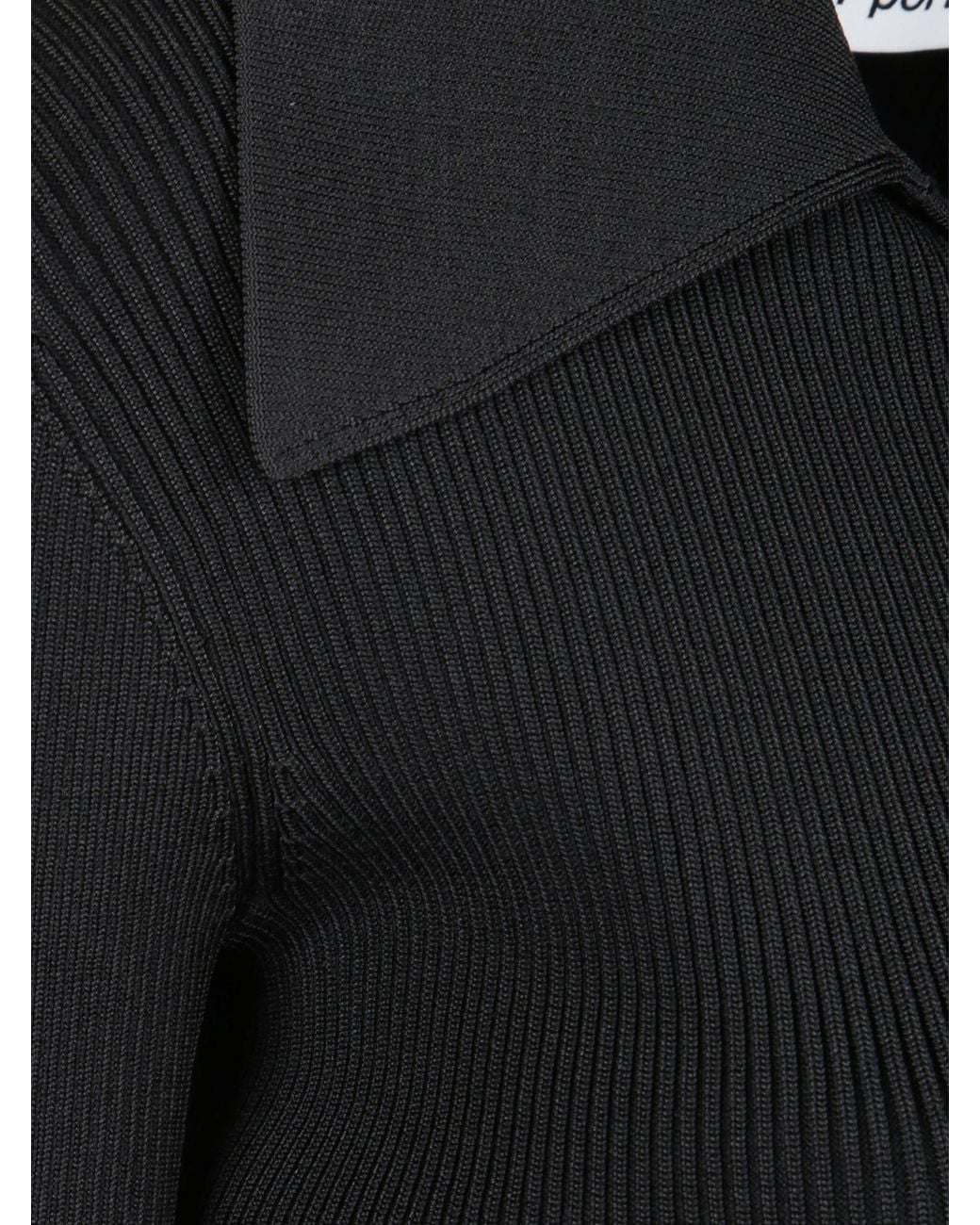 Self-Portrait Black Button Down Knit Top