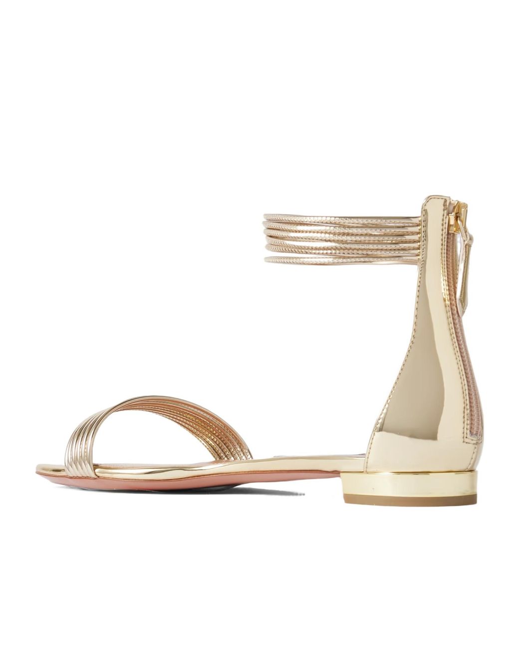 Aquazzura Sway Metallic-Leather Sandals