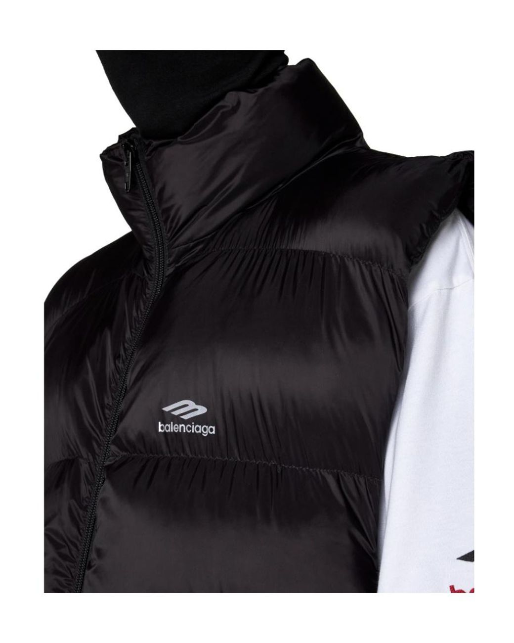 Balenciaga Black 3B Sports Icon Puffer Vest for men