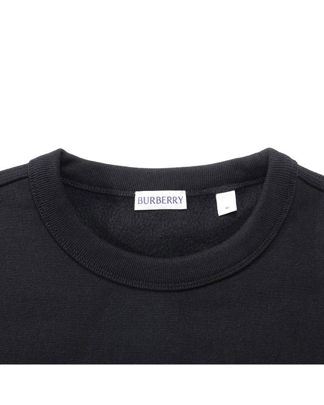 Burberry Black Logo Printed Crewneck Sweatshirt for men